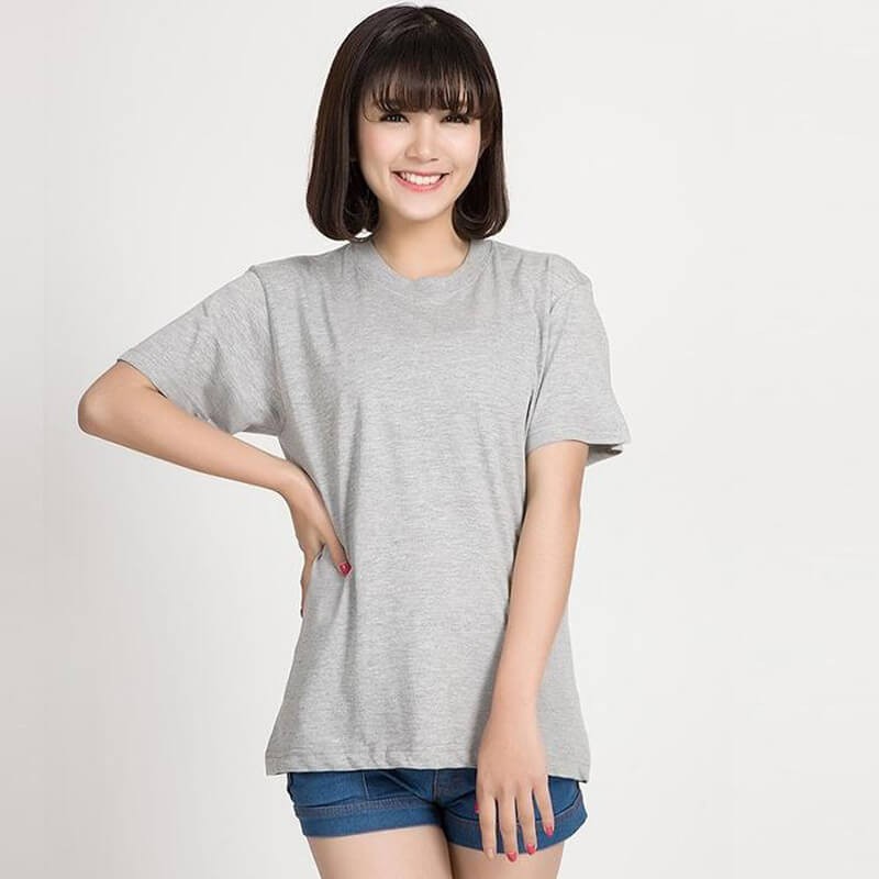 ÁO THUN TRƠN CỔ TRÒN MÀU XÁM TAY NGẮN NAM NỮ ( CÓ CẢ SIZE EM BÉ ) ATX-G7