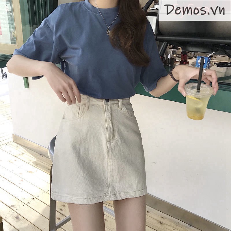 Chân váy denim lưng cao phong cách Hàn Quốc cho nữ | BigBuy360 - bigbuy360.vn