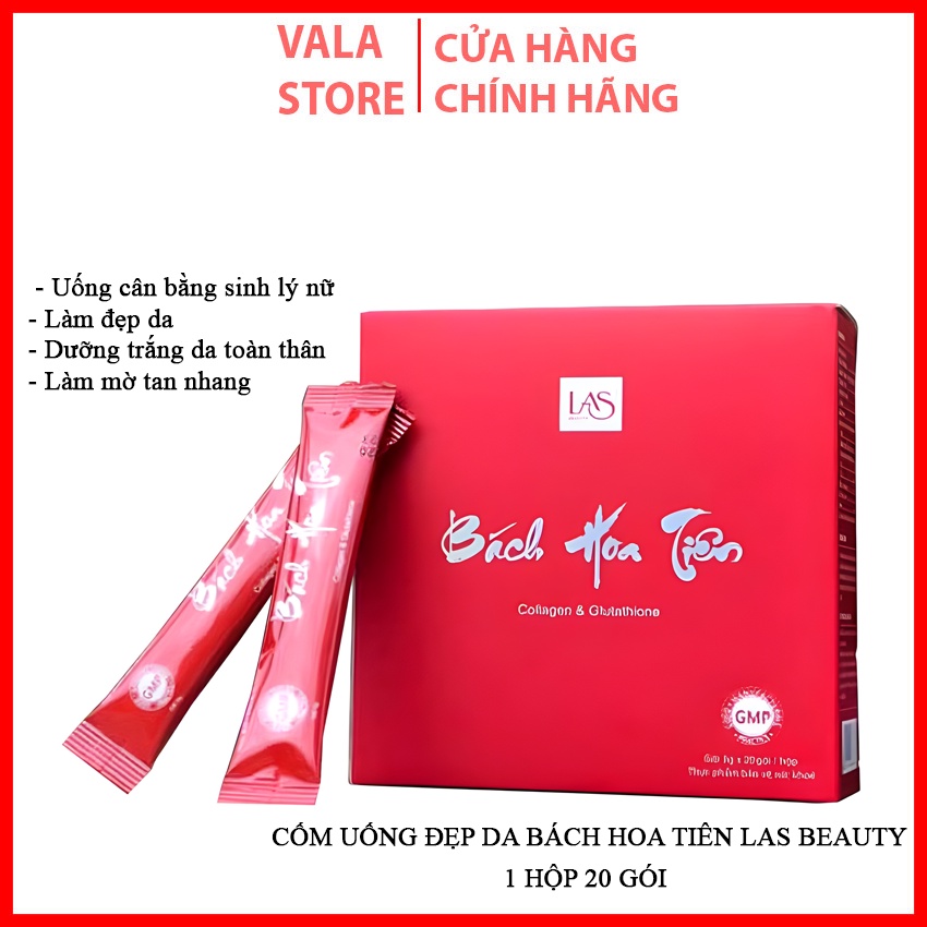 [ 1 hộp 20 gói] Cốm uống Bách Hoa Tiên, Dưỡng da, làm đều màu da, giảm nám và tan nhang