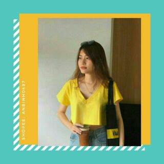 Áo croptop cổ tim siêu hot đủ màu