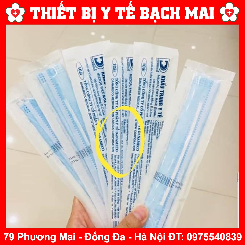 Khẩu Trang Y Tế Đã Tiệt Trùng Danameco [hộp 50 chiếc,01 chiếc/bao nilon]