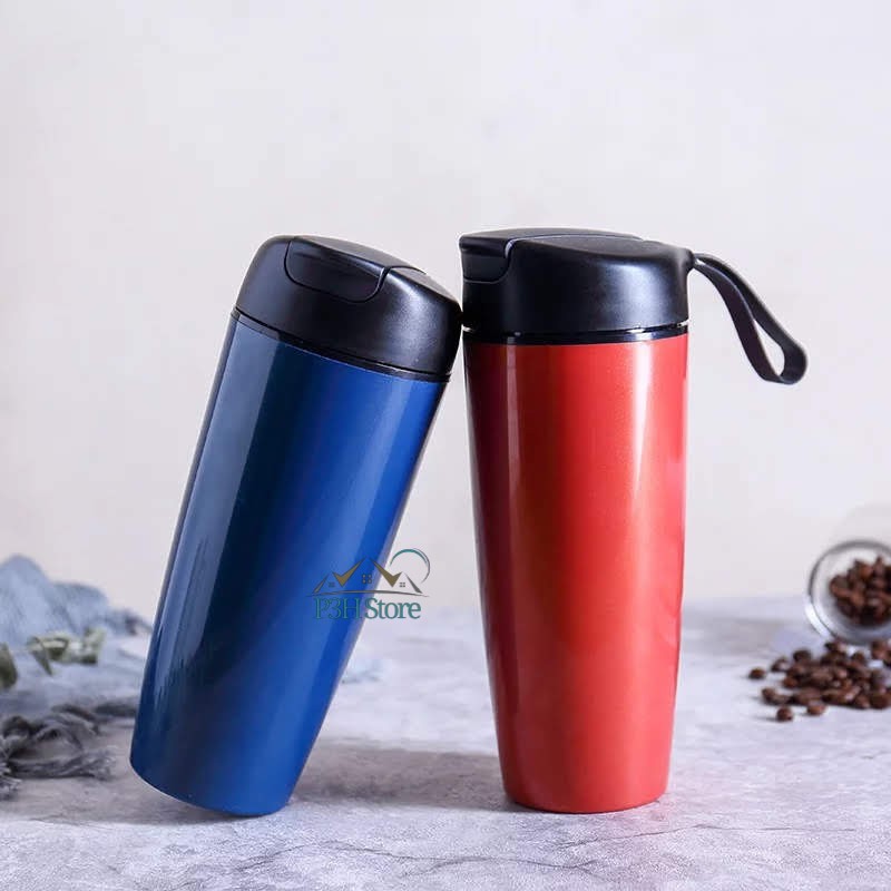 Ly sứ bọc nhựa nắp kín 560ml an toàn với nước trái cây , sữa ... C019 , có dây treo