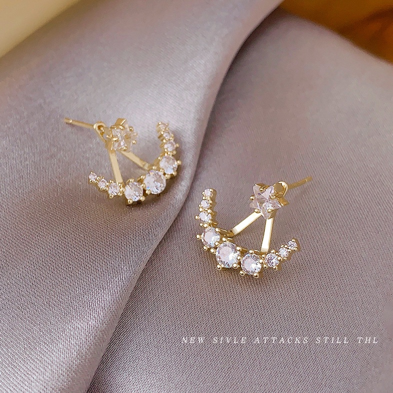 Khuyên Tai Dáng Dài Mặt Hình Bướm Đính Đá Pha Lê Thời Trang Phong Cách Hàn Quốc Cho Nữ