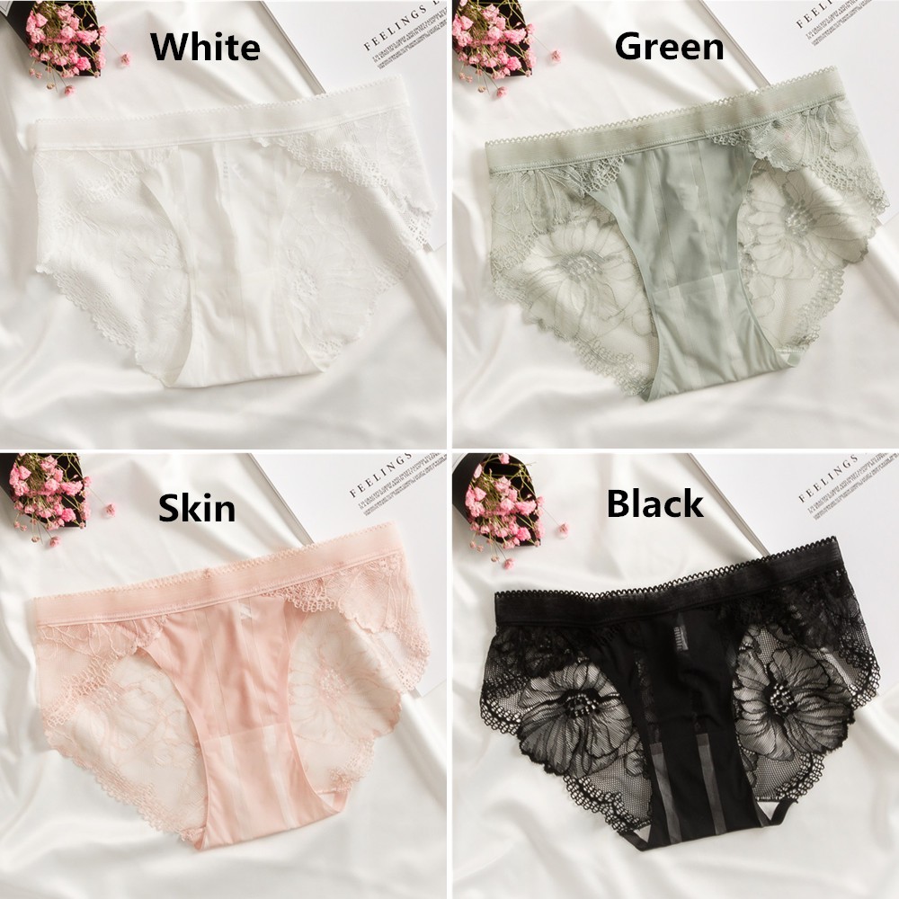 Quần lót cotton phối ren thoáng khí không đường may quyến rũ cho nữ