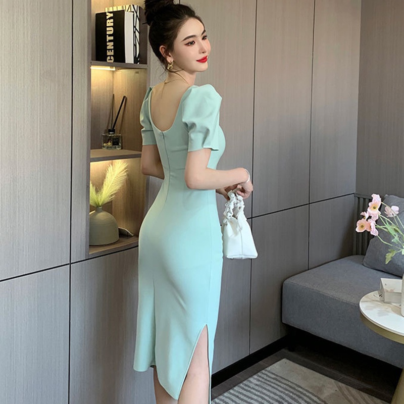 Đầm IELGY cổ vuông chiết eo thời trang mùa hè tinh tế cho nữ