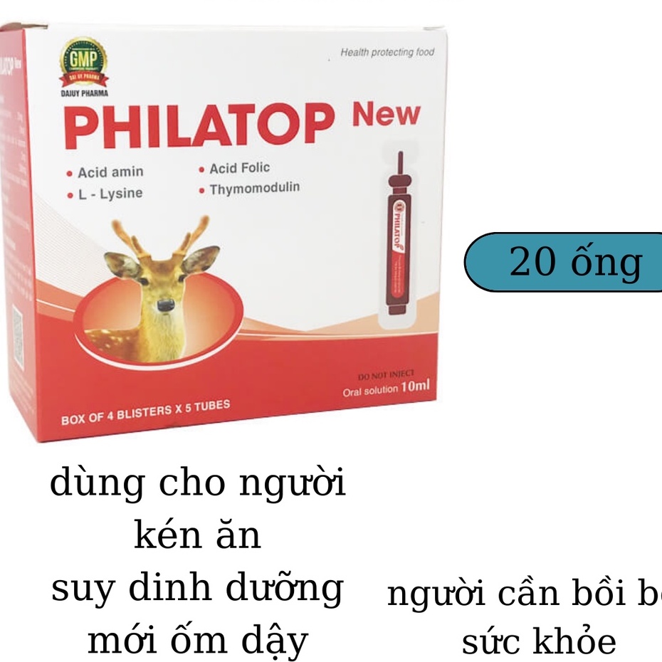 Philatop New ống nhựa cho bé biếng ăn chậm lớn, tăng đề kháng 20 ống