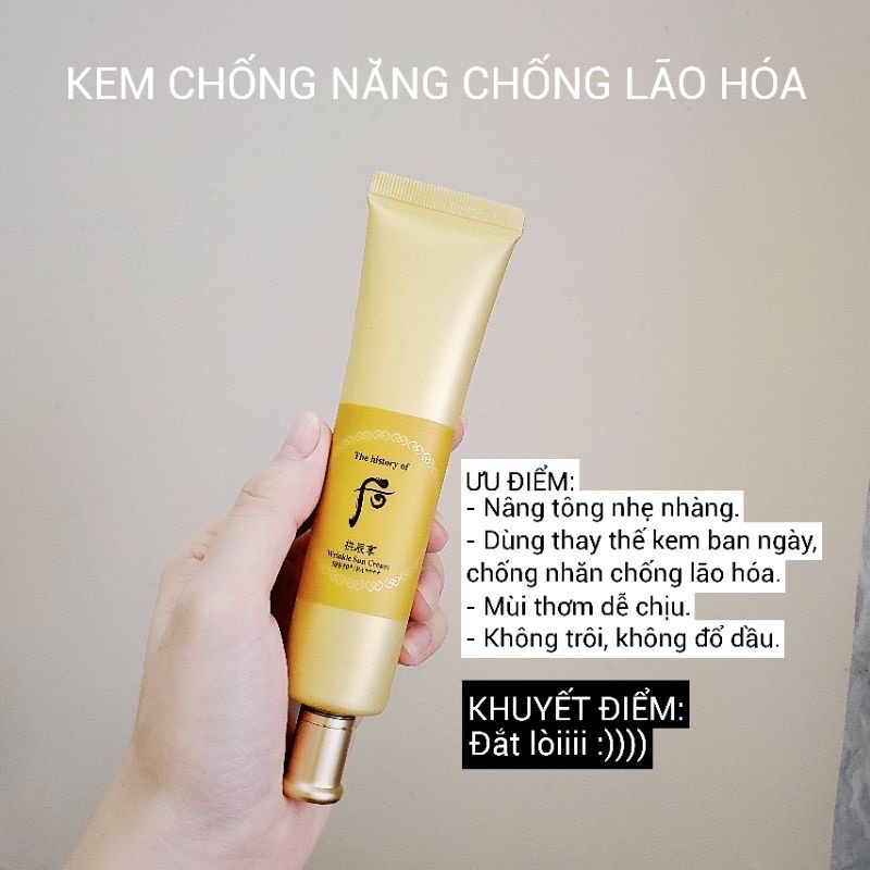 Set Kem chống nắng Whoo Wrinkle Sun Spf50+/Pa++++