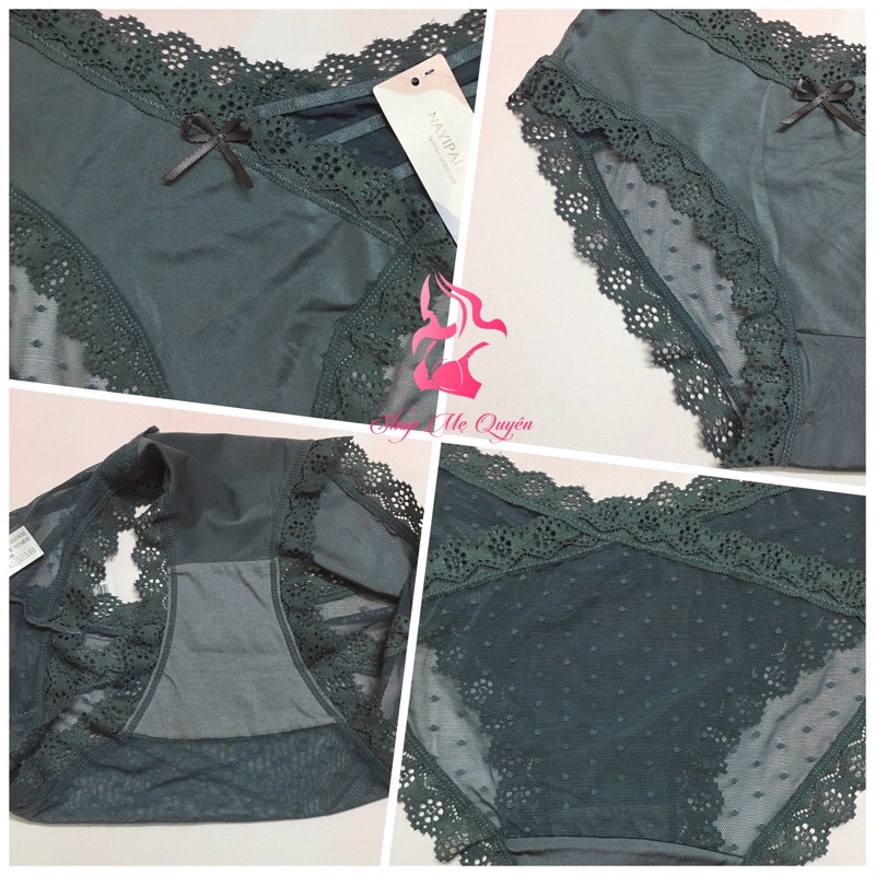 Quần lót ren vạt chéo sexy- thiết kế chấm bi lưới xuyên thấu ôm trọn vòng 3 gợi cảm