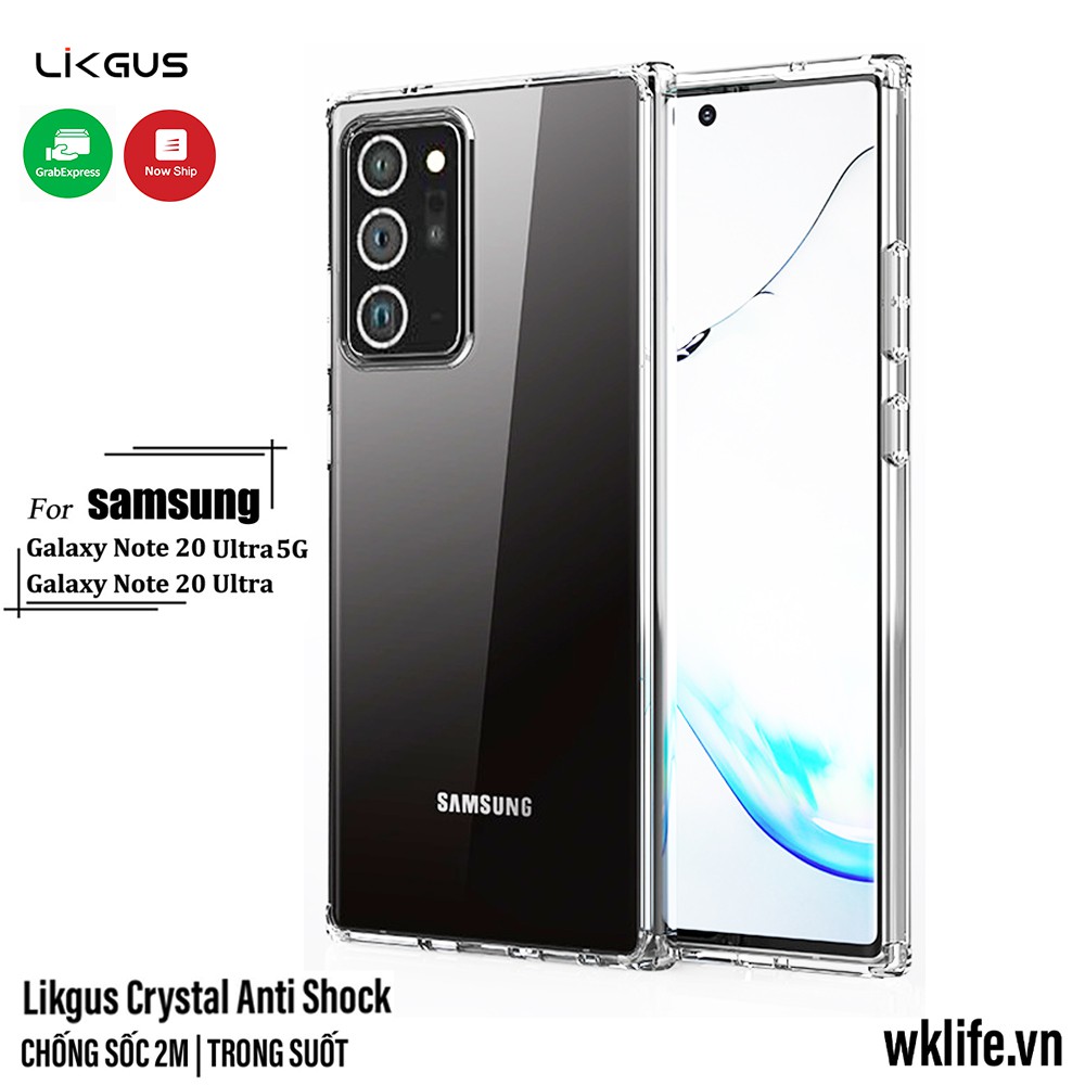 Ốp Samsung Note 20 Ultra 5G Chống Sốc Trong Suốt Chính Hãng Likgus