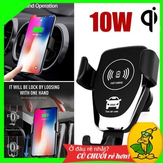 [XẢ HÀNG] Đế sạc nhanh không dây kèm giá đỡ điện thoại trên xe hơi - Dùng cho iPhone, Xiaomi, Samsung,... BH 6 tháng