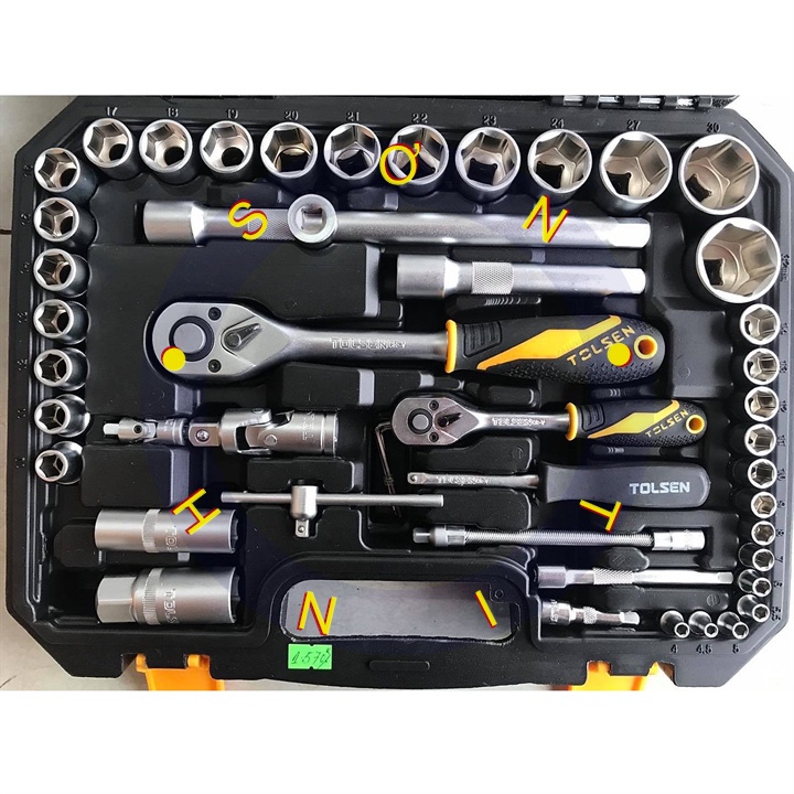 Bộ dụng cụ chuyên dụng mở bu lông 94 chi tiết Tolsen 94pcs Socket Rachet Wrench Set (1/4&quot; &amp; 1/2&quot; Drive) 15145