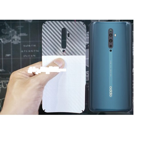 Bộ 3 tấm dán lưng mặt sau vân carbon 3D trong suốt cho điện thoại OPPO Reno2, Reno2 F