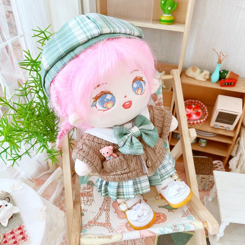 Búp Bê Nhồi Bông 20CM Hình Gấu Mặc Đầm Đồng Phục Lisa Jennie Twice Aespa DIY