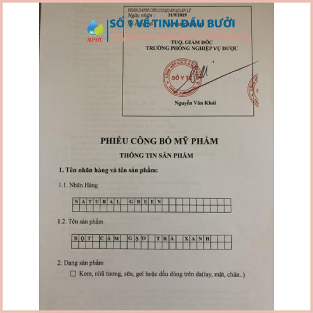 Bột cám gạo trà xanh làm da trắng hồng tự nhiên 100gr