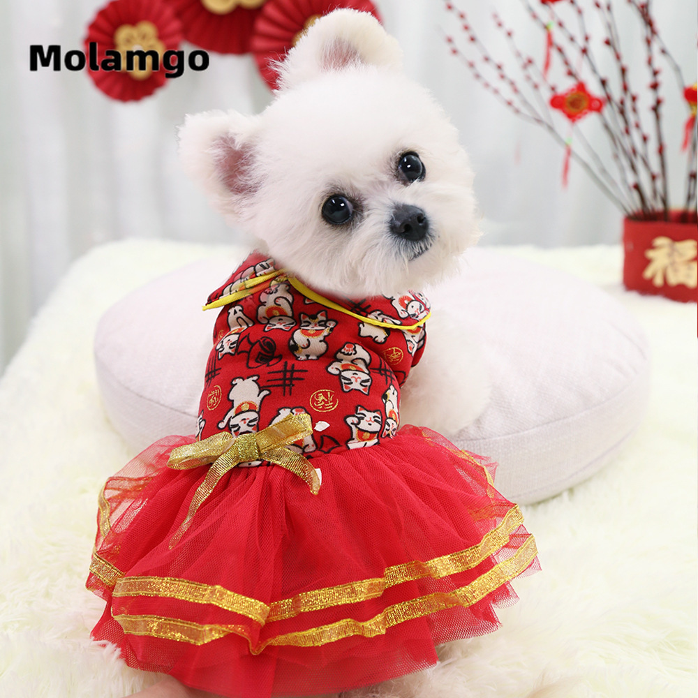 MOLAMGO  Áo thú cưng chủ đề năm mới xinh xắn đáng yêu