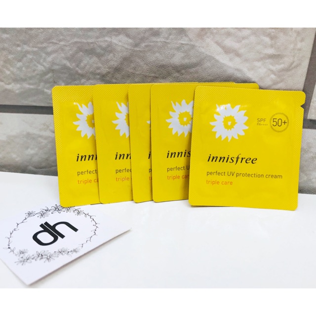Sample kem chống nắng chống trôi Innisfree Perfect UV Protection Cream Triple Care SPF50+ PA+++ 1ml