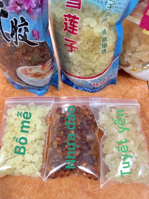 Combo tuyết yến +nhựa đào+bồ mễ 300g loại đặc biêt