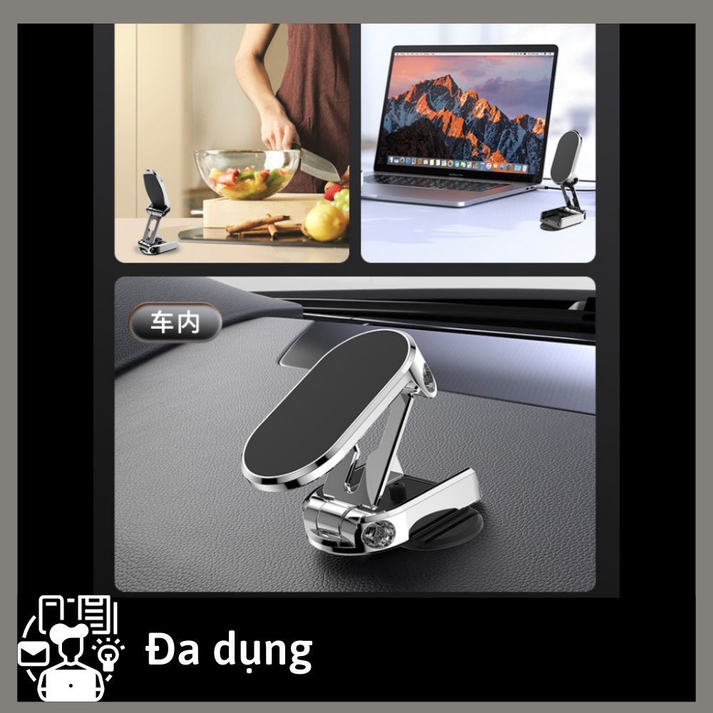 Giá đỡ điện thoại trên ô tô gắn taplo xoay 360 nâng hạ hút nam châm