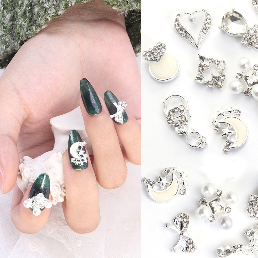 [Hàng mới về] Set 10 phụ kiện đính móng trang trí nghệ thuật xinh xắn