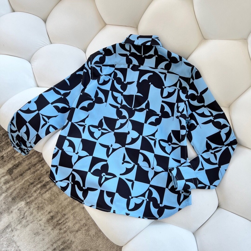 Áo sơ mi nữ dài tay hoạ tiết thương hiệu Louis Vuitton LV 2022 cao cấp