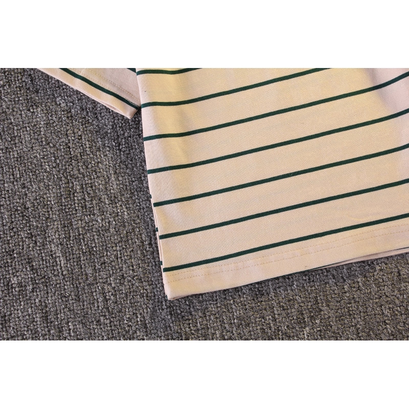 Set Áo Thun Ngắn Tay Cổ Tròn Sọc Vằn + Quần Ngắn Cho Bé Trai