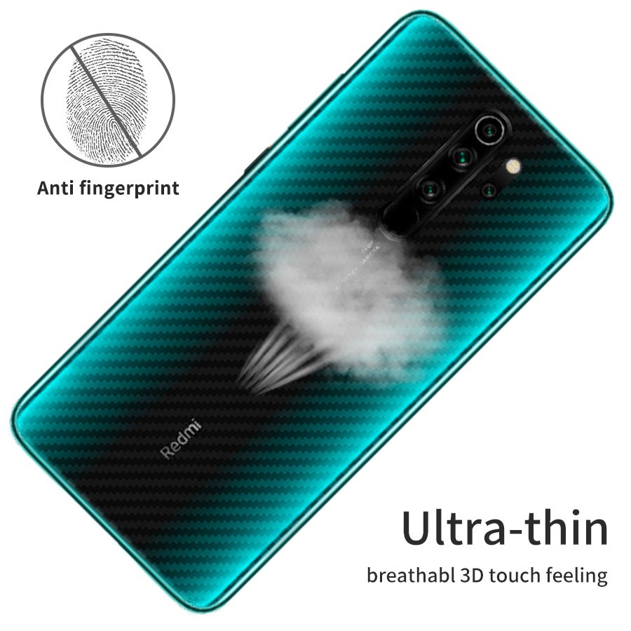 5 cái Xiaomi POCO C65 C55 Redmi 13C A1 A2 12 12c Plus 10x 10 9t 9c 9a 9i 9 8a 8 7a 7 4G 5G Mô hình sợi carbon Mờ lưng Phim dán phía sau Phim bảo vệ mềm