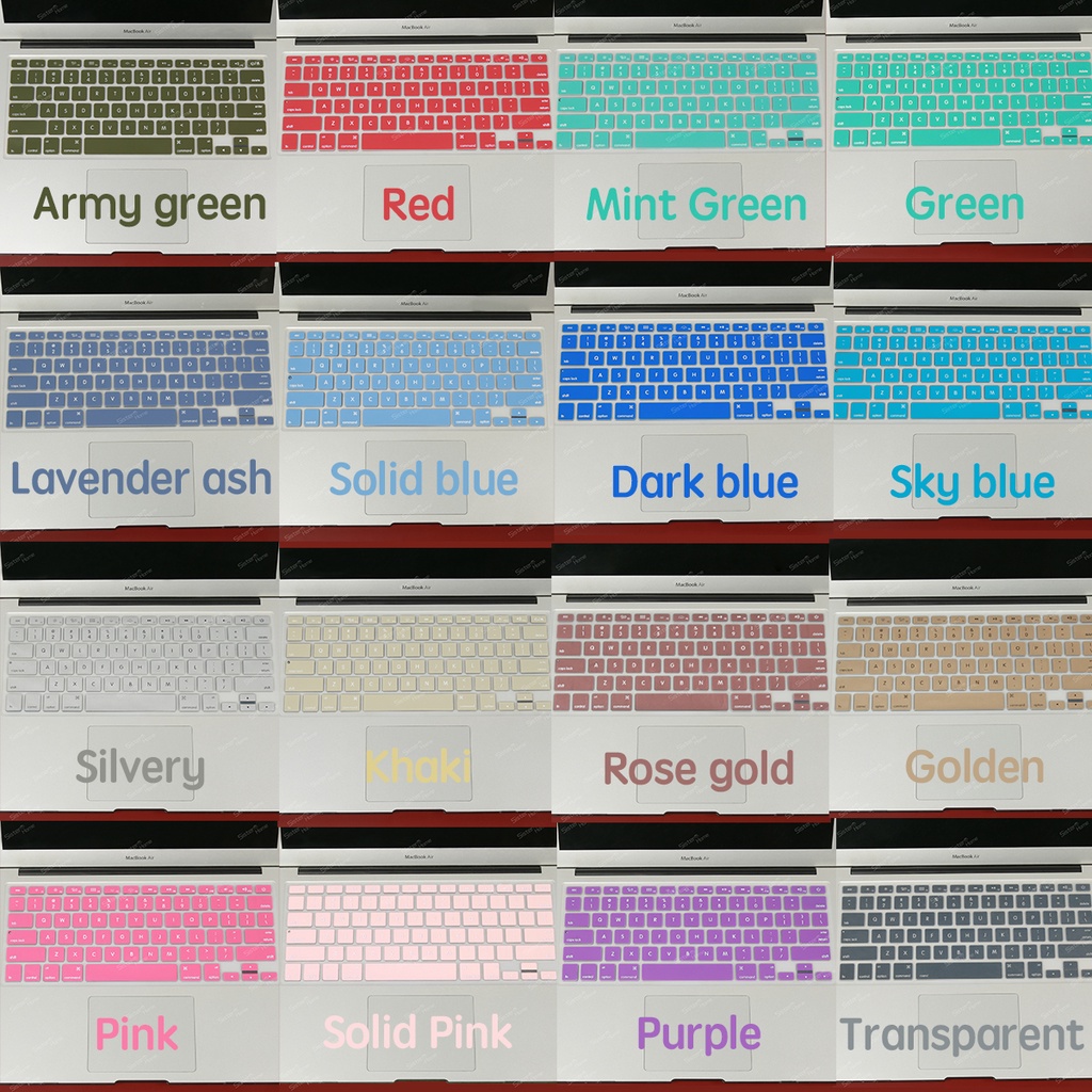 Miếng Dán Bàn Phím Làm Từ Silicon Màu Trơn Cho Macbook Air 13.3 2020 M1 A2337 A2179 A1932 Macbook Air 13 A1369 A1466