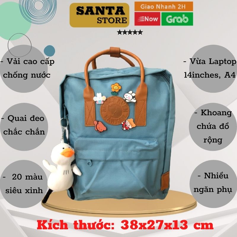 Balo Kanken Leather No2 quai da thời trang nam nữ Unisex SANTA STORE phong cách Ulzzang Hàn Quốc vải chống nước cap cấp