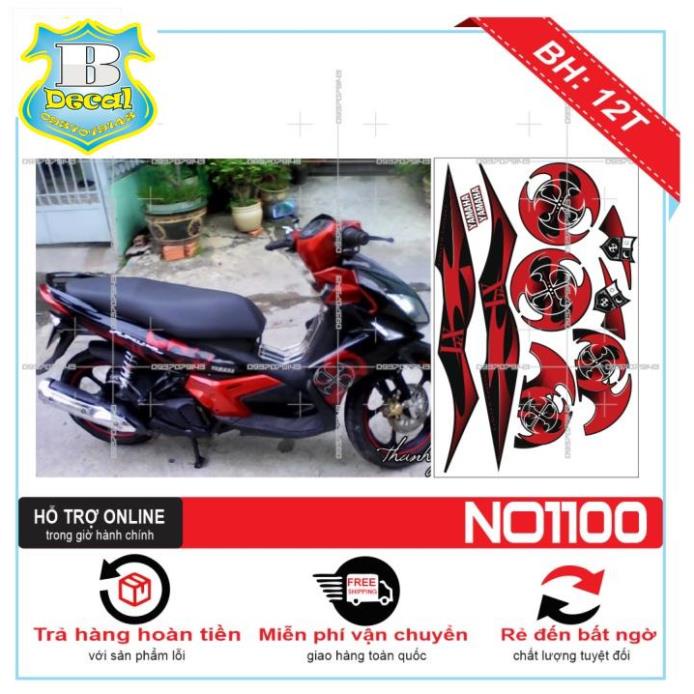 ( Quí khách vui lòng mang ra tiệm cho thợ dán ) Tem NOUVO 4 LX LỐC XOÁY ĐỎ ĐEN [Bi Decal]