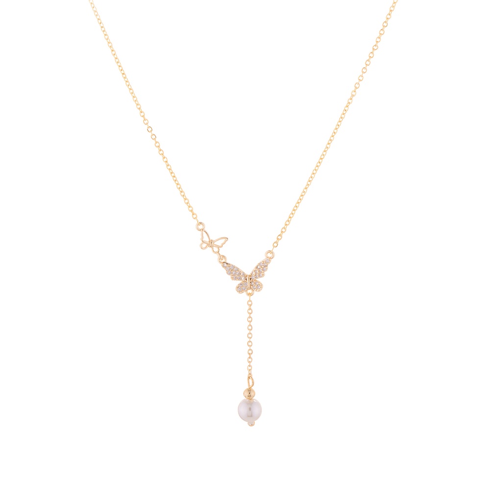 Dây Chuyền Hình Bướm Đính Đá Zircon Phong Cách Pháp Thời Trang