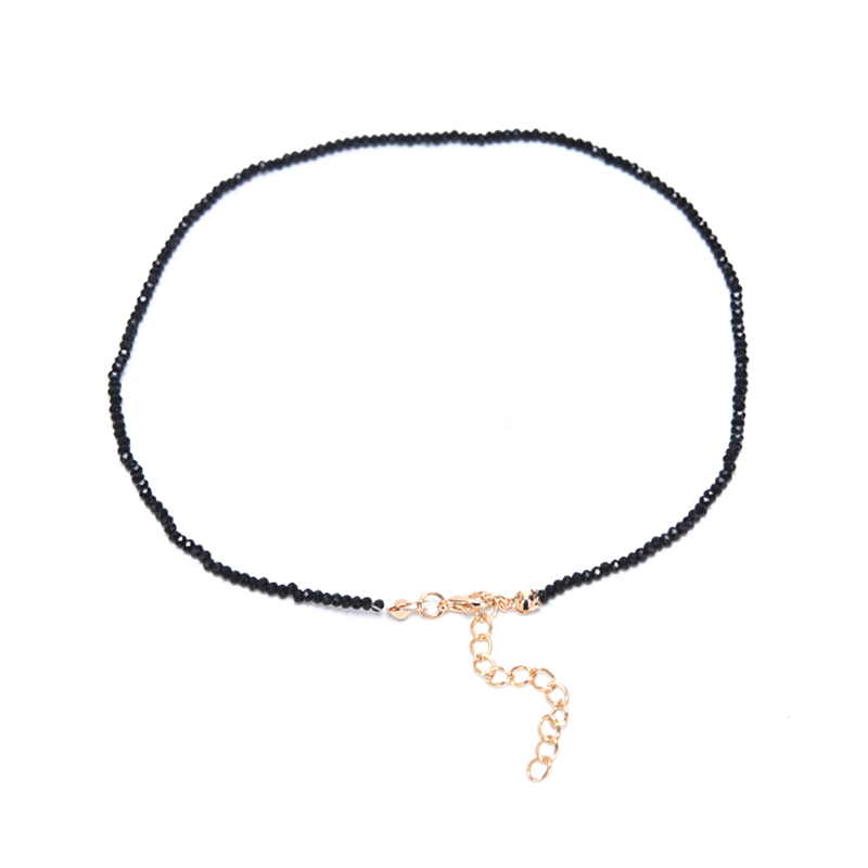 (Hàng Mới Về) Vòng Cổ Choker Đính Đá Pha Lê Đen Quyến Rũ