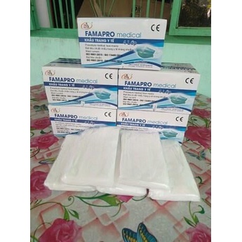 Chính hãng-Khẩu trang y tế NAM ANH FAMAPRO cô gái màu trắng bịch 10 cái hộp 50 cái ,