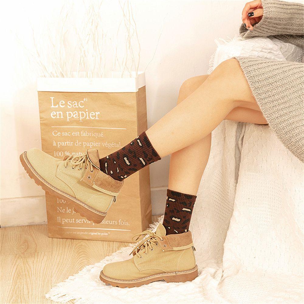 Rowans Vớ Cotton Mới Lạ Mùa Đông Cổ Điển Đơn Giản Cho Nữ