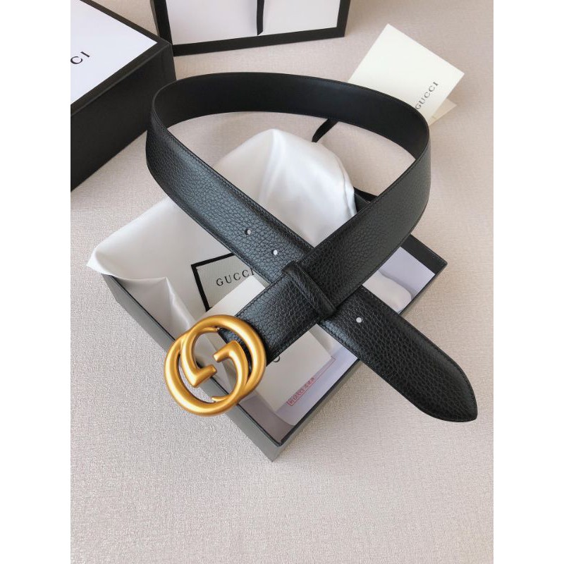thắt lưng nam da thật cao cấp mặt khóa GG màu vàng cực sang Gucci GC