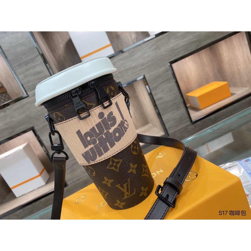 Túi đeo chéo nữ hình cốc cà phê Louis Vuitton LV da thật cao cấp