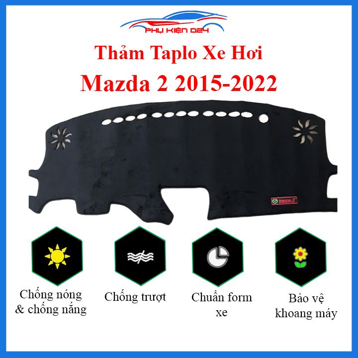 Thảm taplo  Mazda 2 2015-2016-2017-2018-2019-2020-2021-2022 chống nắng nóng làm mát xe mở rộng tầm nhìn