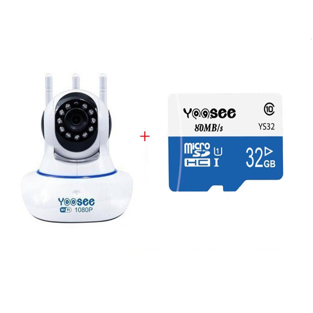 Camera Yoosee 3 râu 2.0 - Full HD 1080P kèm thẻ nhớ 32GB Yoosee, Camera giám sát - Hỗ trợ tiếng việt, Bảo hành 12 tháng