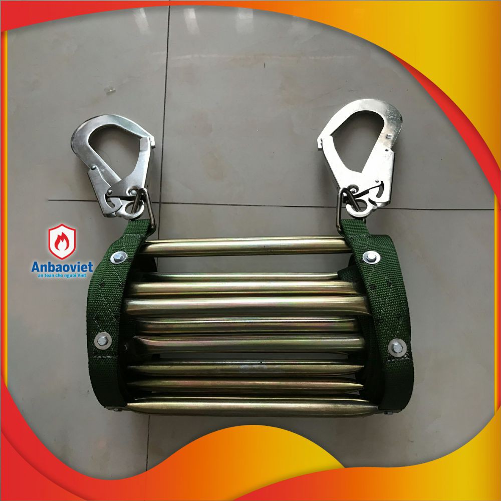 Thang Dây Thoát Hiểm Cao Cấp Độ Dài 5mét, chịu lực 3500 kg, chống rỉ, chống ăn mòn, bao gồm cặp móc