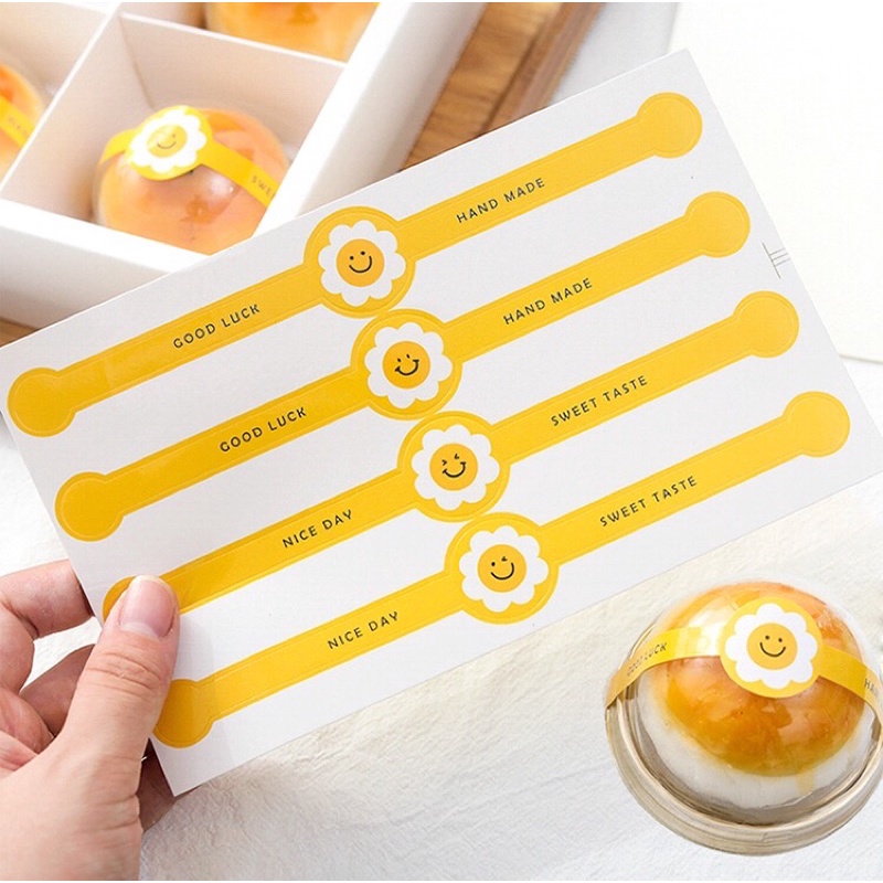 80 tick dán hoa hướng dương trang trí bao bì đựng bánh