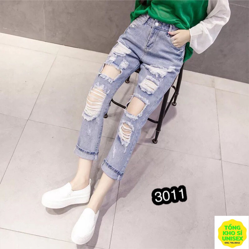 [ HOT] [ẢNH THẬT + VIDEO] Quần Jeans Nữ Phối Rách Cao Cấp  BG298