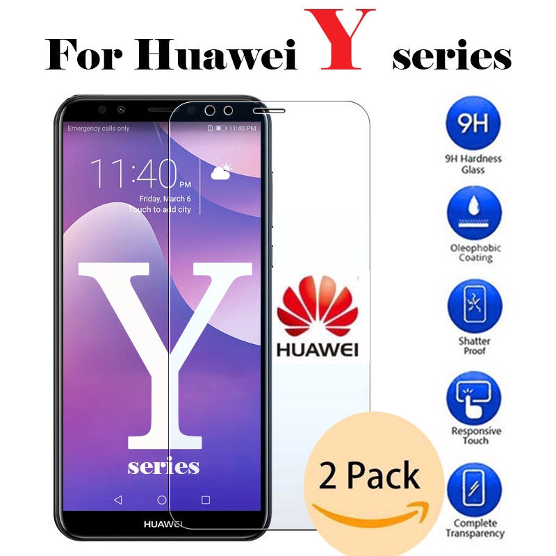 Set 2 kính cường lực bảo vệ màn hình điện thoại Huawei Y5 Y6 Pro Y7 / Y7 Prime y9 2017 / 2018