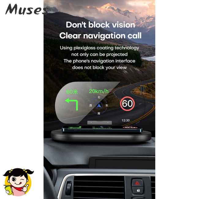 Giá Đỡ Sạc Máy Chiếu Hd Không Dây Hít Nam Châm Màn Hình Hud Cho Xe Hơi