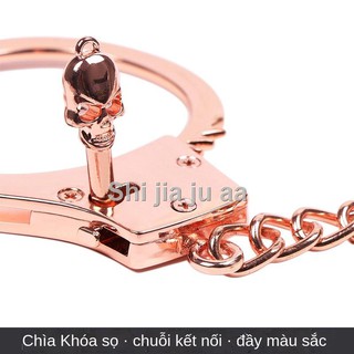 ✟☬YWYo ✲♝Kim loại tròn còng tay kiềng xích cos thanh đạo cụ bữa tiệc cặp vợ chồng nô lệ tra tấn đồ chơi mô phỏng SM