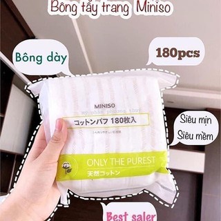 bông tẩy trang miniso 180 miếng