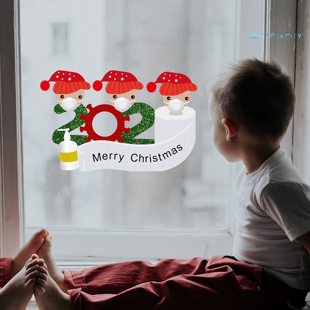 Sticker PVC Dán Tường Chống Thấm Nước Họa Tiết Giáng Sinh Dễ Thương Bắt Mắt