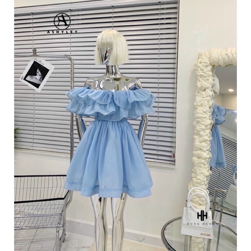 Đầm công chúa trễ vai ulzzang bèo tầng Blapink voan 2 lớp 5 màu xinh xỉu - Xuka Dress