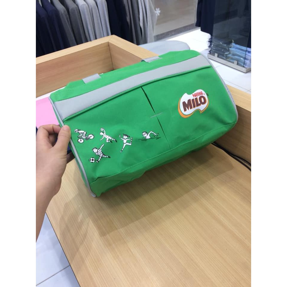 Túi du lịch Milo xanh dày dặn, kích thước 35x23x22cm