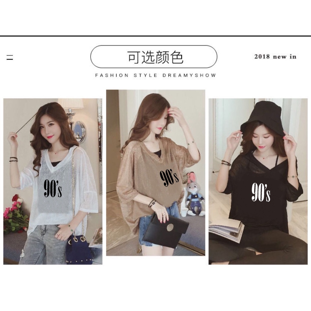 Bộ Áo Thun Bằng Polyester Kèm Áo Hai Dây Phong Cách Vintage Ngọt Ngào Cho Nữ