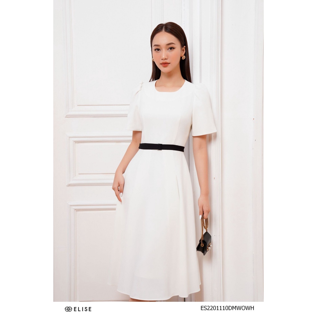 Đầm trắng đai đen thiết kế Elise Live Only ES2201110DMWOWH