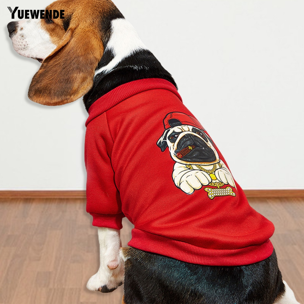 Yue.z Áo Thun Polyester Màu Đỏ Họa Tiết Đáng Yêu Dành Cho Mèo Cưng